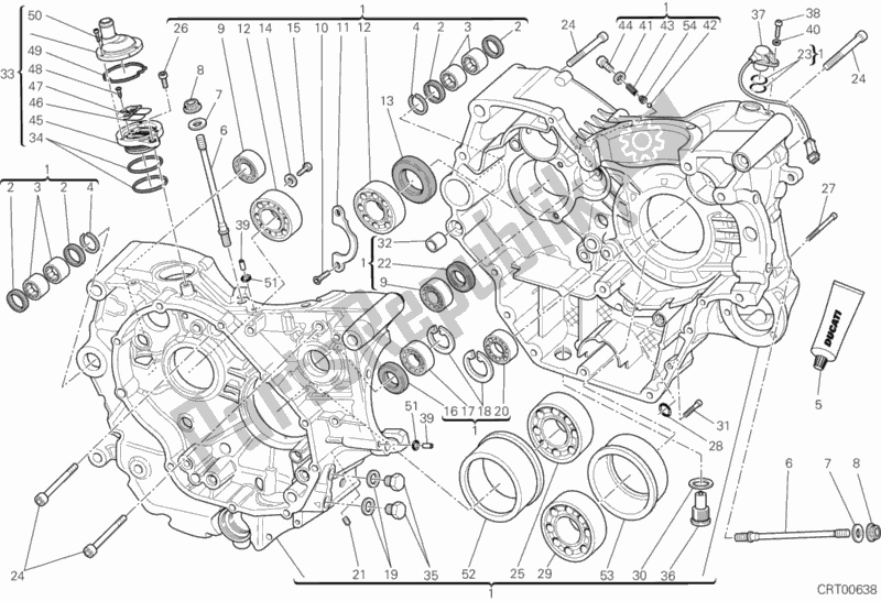 All parts for the Crankcase of the Ducati Monster 659 Australia 2013